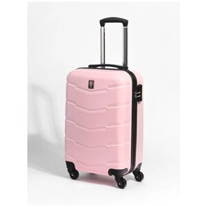 Чемодан Sun Voyage, ABS-пластик, рифленая поверхность, износостойкий, 42 л, размер S, розовый