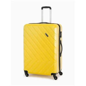 Чемодан Sun Voyage, ABS-пластик, рифленая поверхность, износостойкий, опорные ножки на боковой стенке, 103 л, размер L, желтый