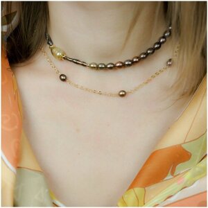 Чокер ожерелье Carolon для женщин / Стильный чокер на шею / Колье из жемчуга 28 см