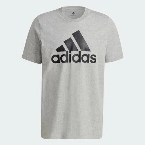 Футболка adidas, силуэт прямой, размер M, серый