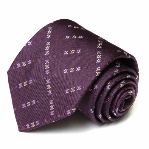 Галстук CELINE, натуральный шелк, широкий, для мужчин, фиолетовый