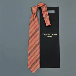 Галстук Christian Lacroix, натуральный шелк, для мужчин, коралловый, красный