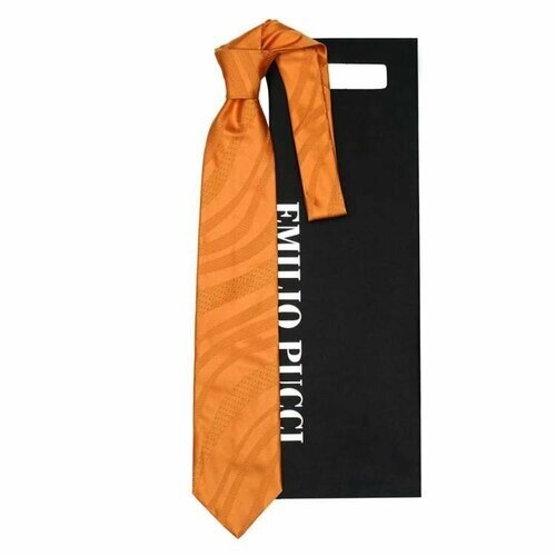 Галстук Emilio Pucci, натуральный шелк, для мужчин, оранжевый