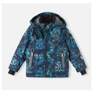 Горнолыжная куртка Reima детская, карманы, съемный капюшон, утепленная, водонепроницаемая, размер 104, синий