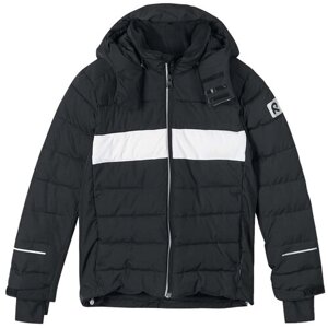 Горнолыжная куртка Reima для мальчиков, капюшон, карманы, светоотражающие элементы, утепленная, водонепроницаемая, размер 122, черный