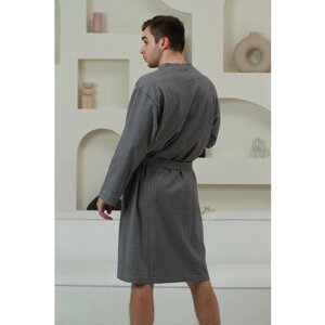 Халат IntimoAmore, длинный рукав, трикотажная, банный халат, карманы, пояс/ремень, размер 3XL/4XL - 56/58, серый