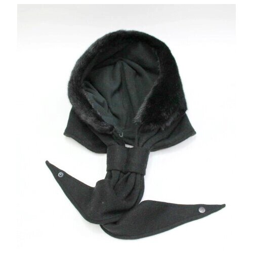 Капюшон шлем , демисезон/зима, подкладка, размер универсальный, черный