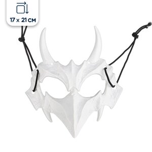 Карнавальная маска череп демон, белая, 17х21 см
