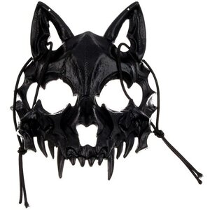 Карнавальная маска Череп Собаки, черная