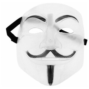 Карнавальная маска Гай Фокс, пластик, полупрозрачная