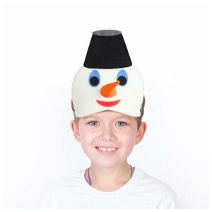 Карнавальная маска "Снеговик" с объёмным носом, на резинке, поролон