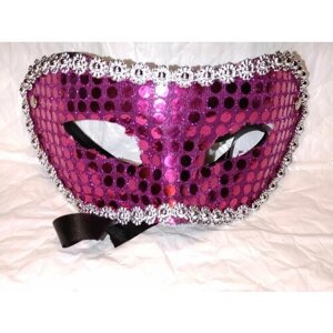 Карнавальная венецианская маска с кружевами . Бордовая.