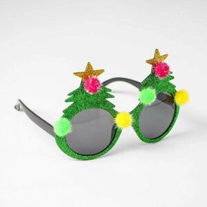 Карнавальные очки «Ёлочка», цвета микс (комплект из 6 шт)