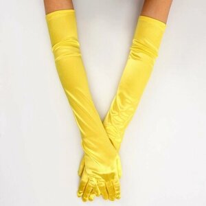 Карнавальный аксессуар - перчатки 55см, цвет желтый, "Страна Карнавалия"