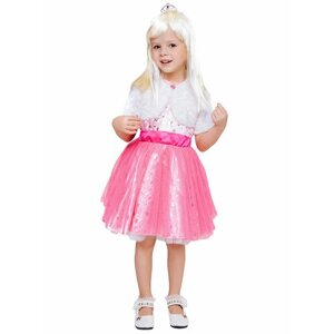 Карнавальный костюм "Барби"платье, парик, диадема, болеро) Пуговка (2094 к-20 128)