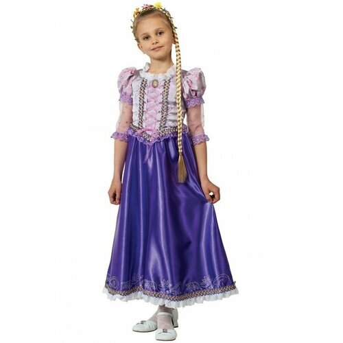 Карнавальный костюм для детей Принцесса Рапунцель фиолетовый Батик, рост 122 см