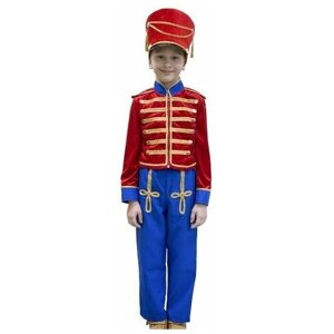 Карнавальный костюм «Гусар», кивер, сюртук, штаны, рост 110 см