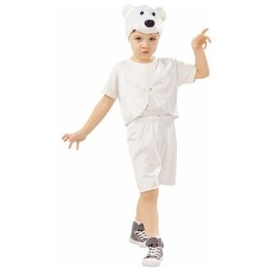 Карнавальный костюм Медведь белый Умка Пуговка рост 128