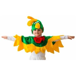 Карнавальный костюм попугай, зеленый, 5-7 лет, Бока 1445-1-бока