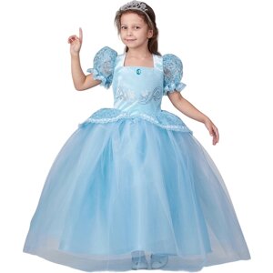 Карнавальный костюм Принцесса Золушка размер 152-80, голубое платье принцессы для девочек, на утренник, новый год, на праздник