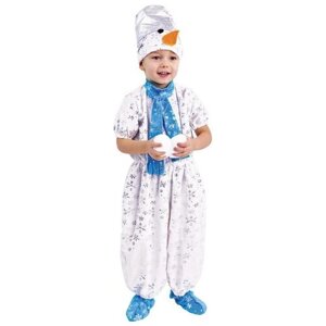 Карнавальный костюм «Снеговик», комбинезон, шапка, башмачки, ведро, размер 116-60