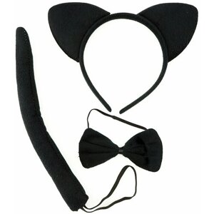 Карнавальный набор "Кот" черный, 3 предмета, украшение для праздника