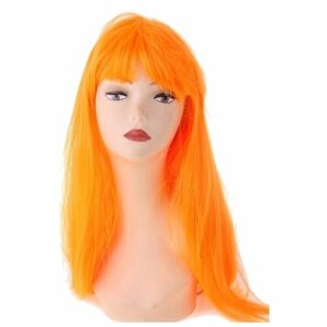 Карнавальный парик, длинные прямые волосы, цвет оранжевый, 120 г