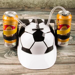 Каска с подставкой под банки Футбол пивная, каска для напитков Эврика, подарок мужчине, другу, парню, болельщику, футболисту, фанату