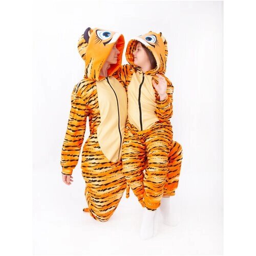 Кигуруми Тигр, размер 98-104, черный, оранжевый