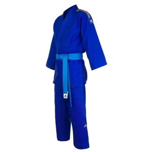 Кимоно для дзюдо adidas без пояса, размер 155, синий