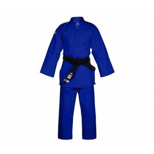 Кимоно для дзюдо подростковое Champion 2 IJF Premium синее с серебристыми полосками (размер 145 см)