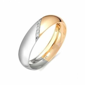 Кольцо Brilliant Style комбинированное золото, 585 проба, бриллиант, размер 16