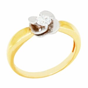Кольцо Бриллианты Костромы, желтое золото, 585 проба, бриллиант, размер 17, желтый, золотой