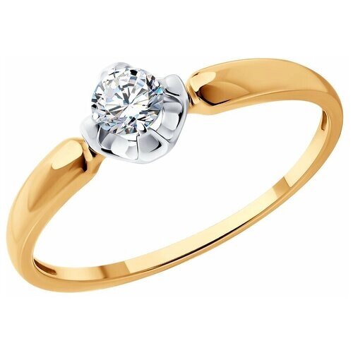 Кольцо Diamant красное золото, 585 проба, бриллиант, размер 16.5