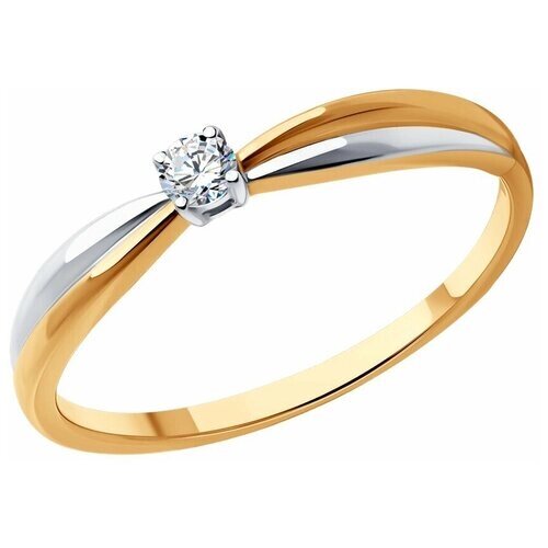 Кольцо Diamant, красное золото, 585 проба, бриллиант, размер 16