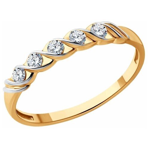 Кольцо Diamant, красное золото, 585 проба, бриллиант, размер 18