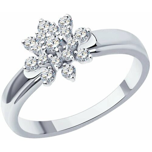 Кольцо Diamant online, белое золото, 585 проба, бриллиант, размер 18.5