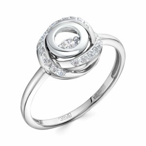Кольцо Diamant online, белое золото, 585 проба, бриллиант, размер 18, бесцветный