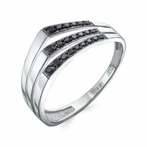 Кольцо Diamant online, белое золото, 585 проба, бриллиант, размер 19.5, черный