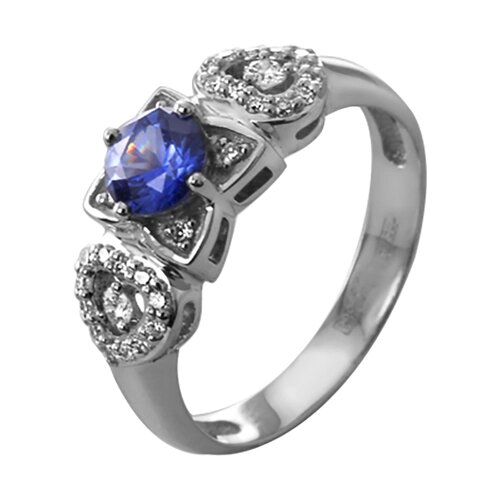 Кольцо Diamant online, белое золото, 585 проба, бриллиант, сапфир, размер 19