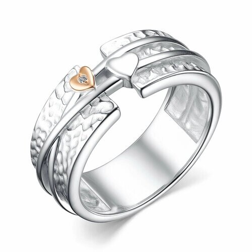 Кольцо Diamant online, серебро, 925 проба, бриллиант, размер 18, бесцветный