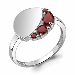 Кольцо Diamant online, серебро, 925 проба, гранат, размер 19, красный