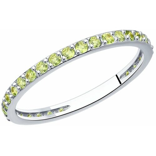 Кольцо Diamant online, серебро, 925 проба, хризолит, размер 16