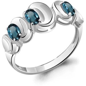 Кольцо Diamant online, серебро, 925 проба, Лондон топаз, размер 18.5