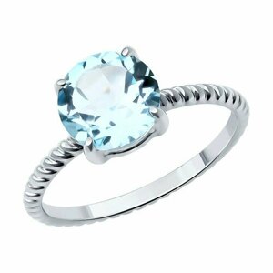 Кольцо Diamant online, серебро, 925 проба, топаз, размер 16.5