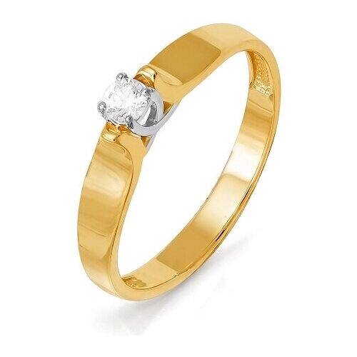 Кольцо Diamant online, желтое золото, 585 проба, бриллиант, размер 19