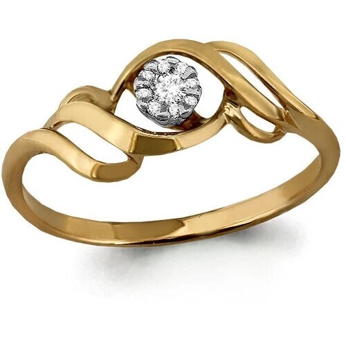 Кольцо Diamant online, золото, 585 проба, бриллиант, размер 15