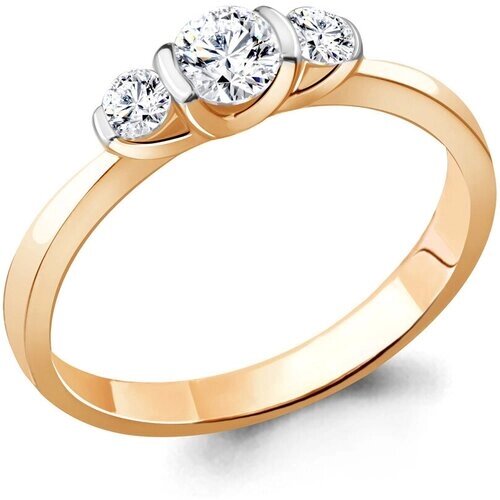 Кольцо Diamant online, золото, 585 проба, бриллиант, размер 17.5, бесцветный