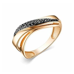 Кольцо Diamant online, золото, 585 проба, бриллиант, размер 18, черный