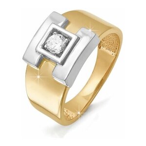 Кольцо Diamant online, золото, 585 проба, бриллиант, размер 21, бесцветный